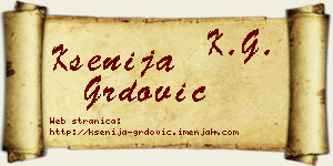 Ksenija Grdović vizit kartica